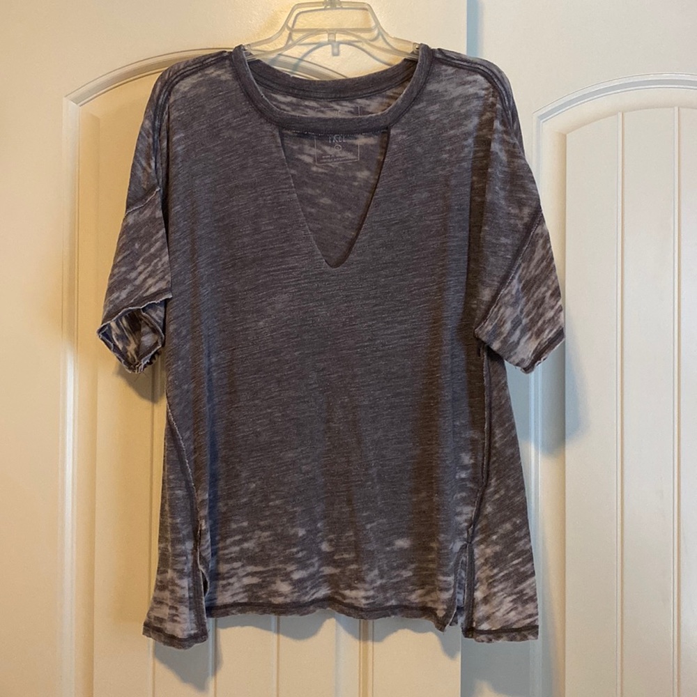 Free People cut out V neck t shirt.